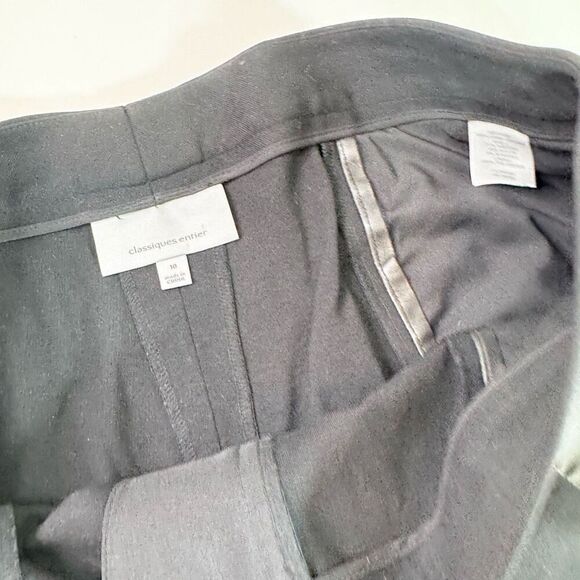 Classiques Entier Pants Womens 10 Lamb Leather Panels Black Skinny Moto - Picture 3 of 9